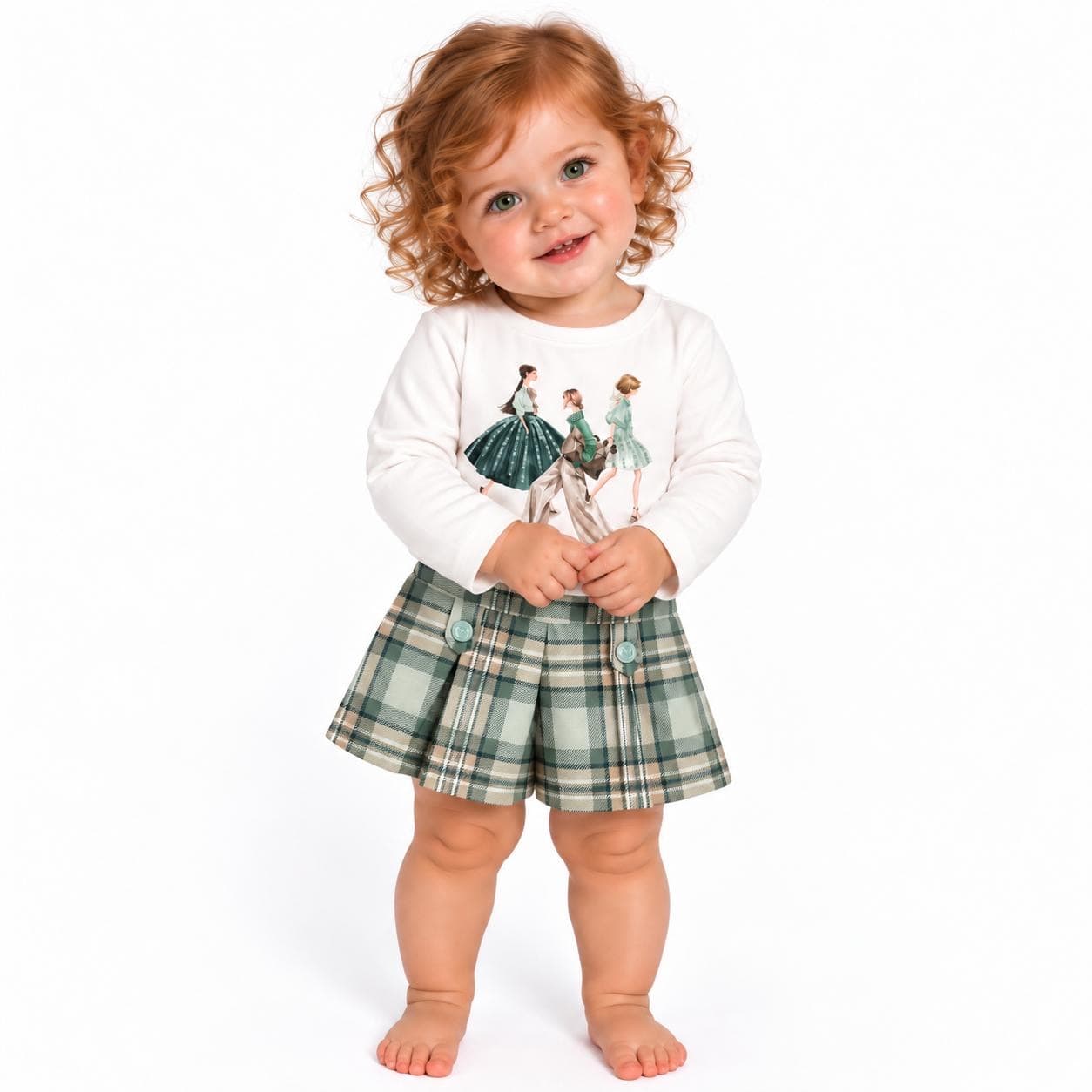 MAYORAL - Plaid Short Set - Pistachio