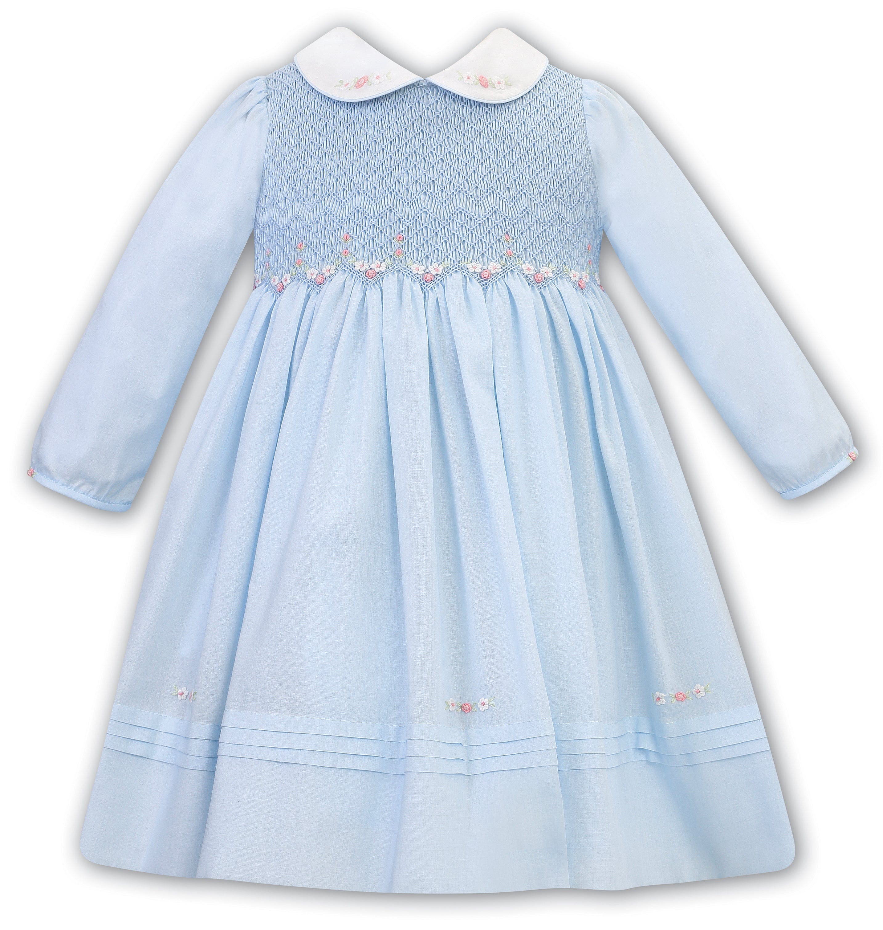 SARAH LOUISE -  Smocked Dress - Blue