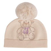 A DEE - Abstract Teddy Sabrina Knitted Pom Pom Teddy Hat - Beige