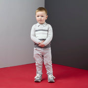 MITCH & SON - Dynamic Grey Tighe & Trace - Knitted Polo & Twill Trousers - Grey Chip