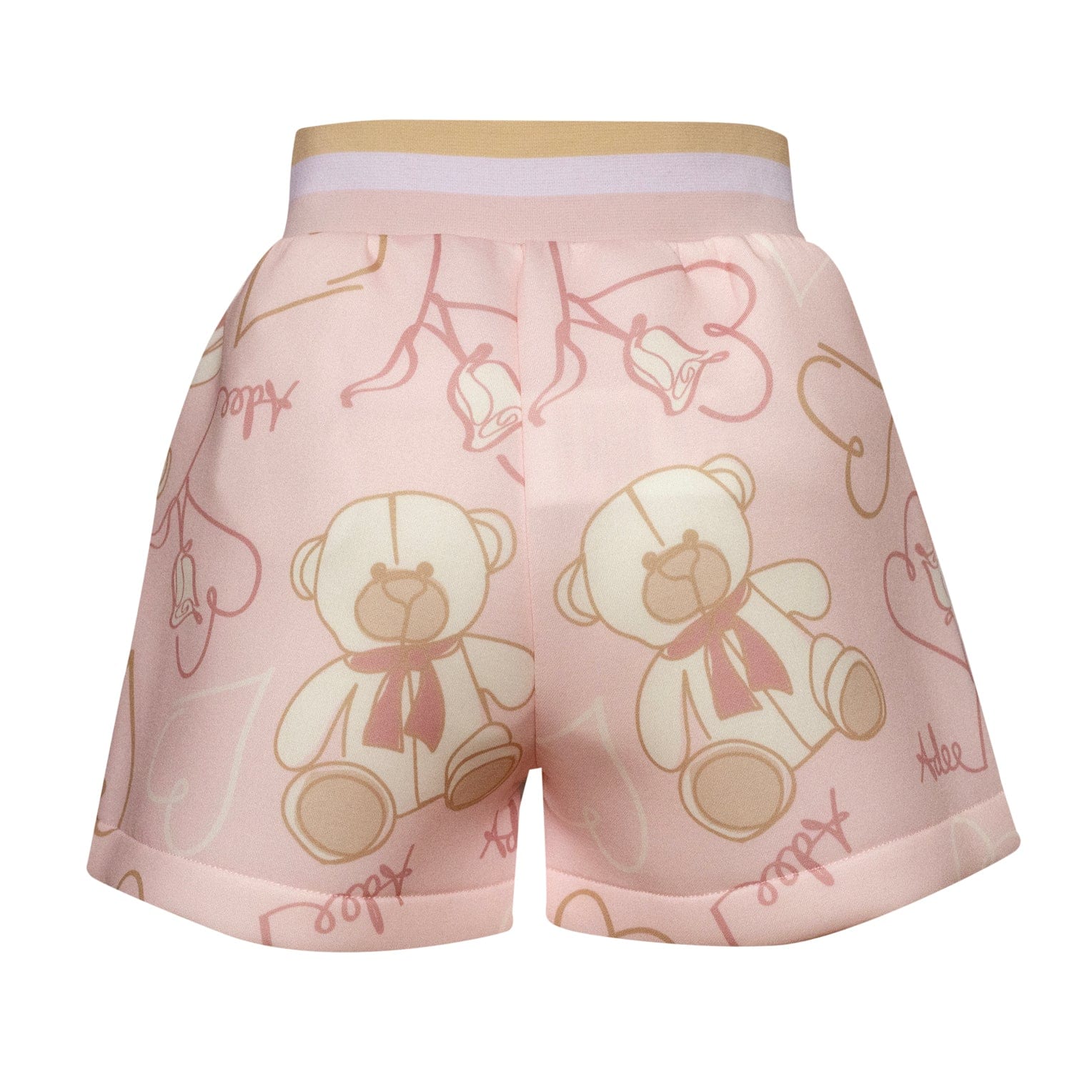 A DEE - Abstract Teddy Suzi & Stevie Teddy Print Short Set - Baby Pink