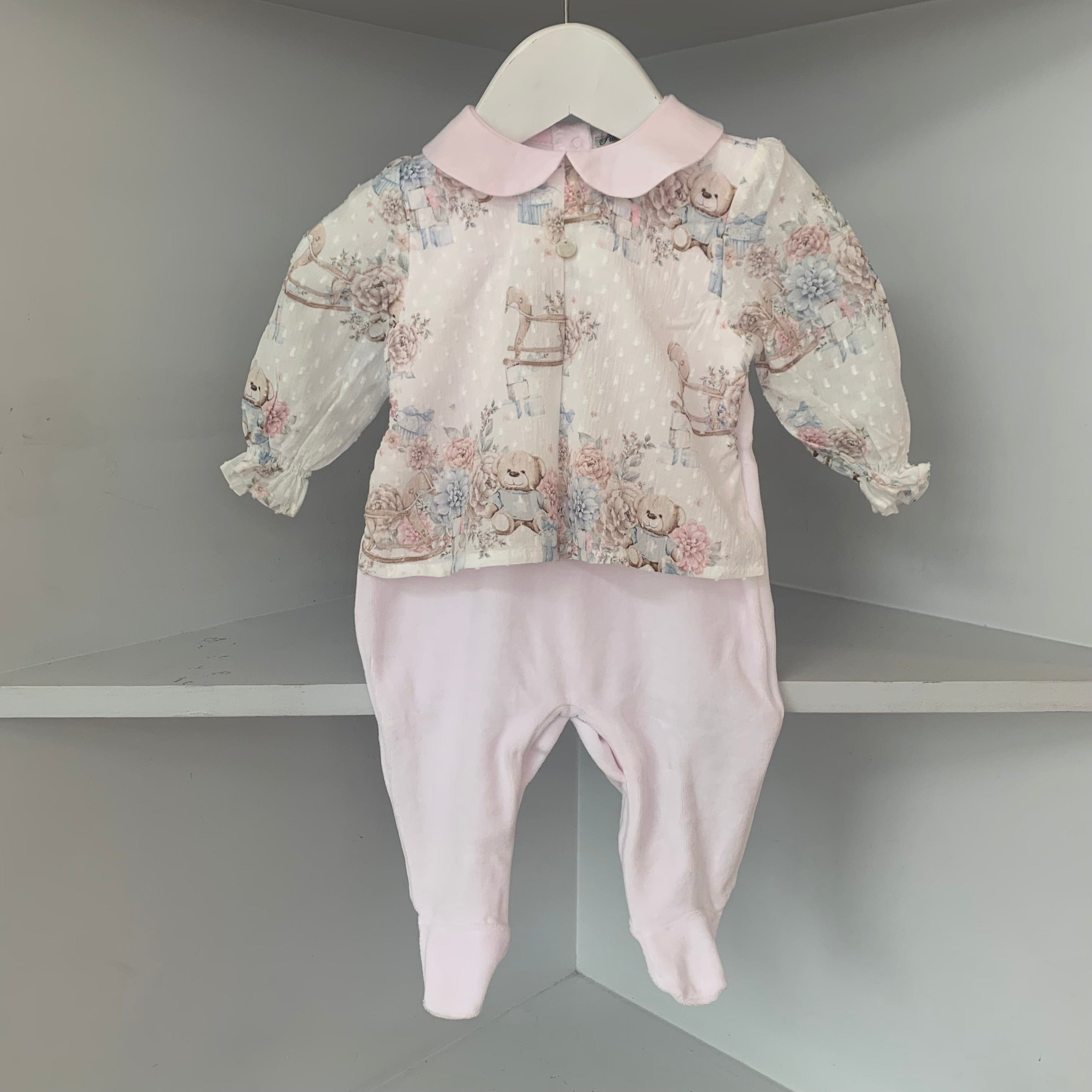 Piccola Speranza - Velour Teddy Babygrow - Pink