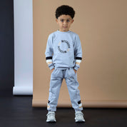 MITCH & SON - JNR Logan Melange Crew Neck Tracksuit - Grey Marl