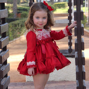 LA AMAPOLA - Caperucita Baby Dress & Bonnet - Red