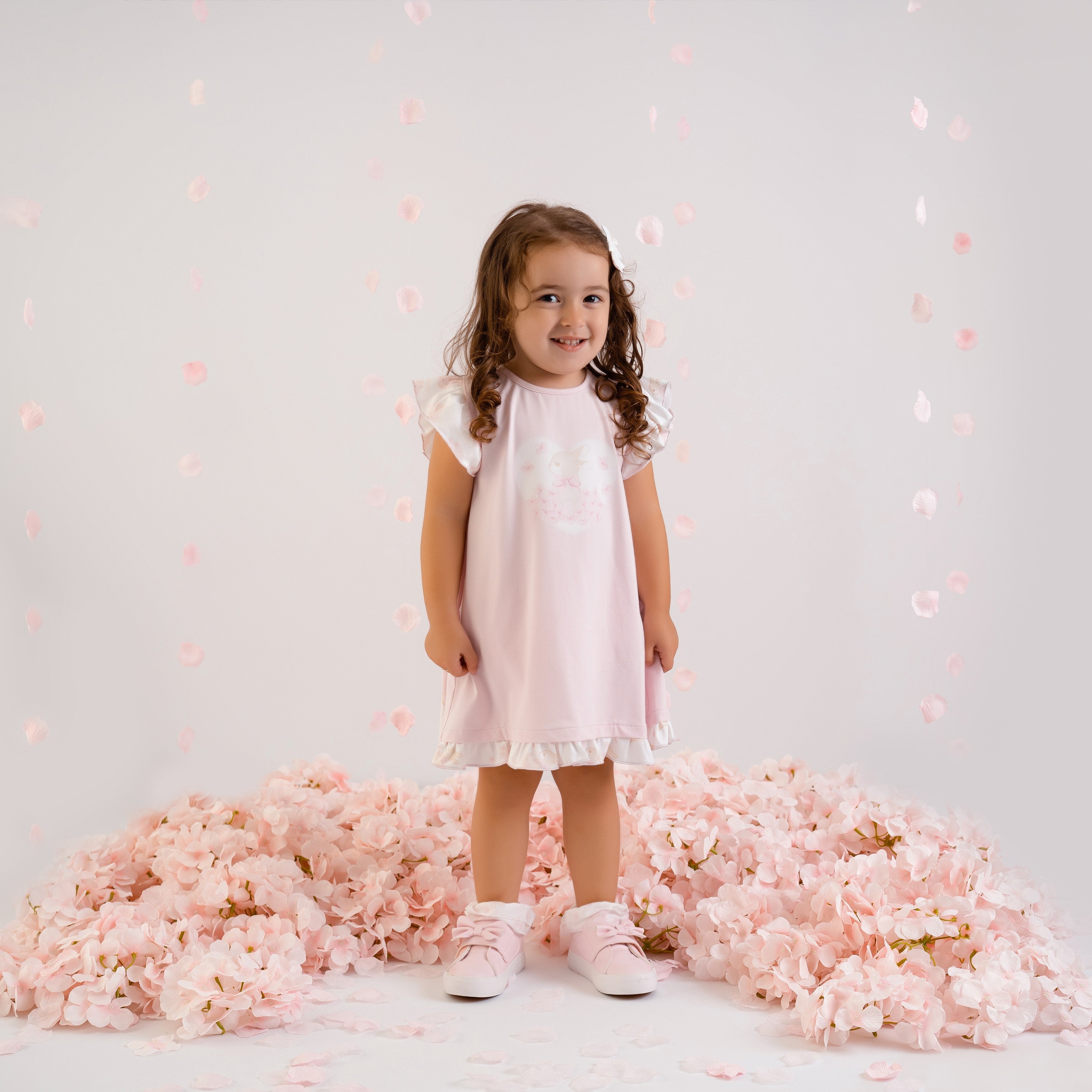 LITTLE A - Amy Bunny Jersey Dress - Pink Blossom