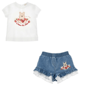 MONNALISA - Winnie The Pooh Bebe Short Set - White