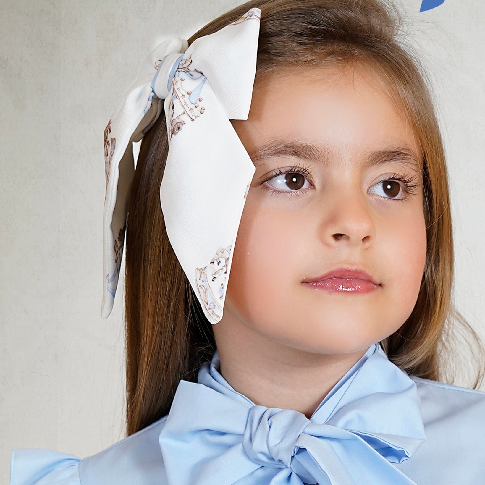 BABINE - Carousel Bow Clip - Blue