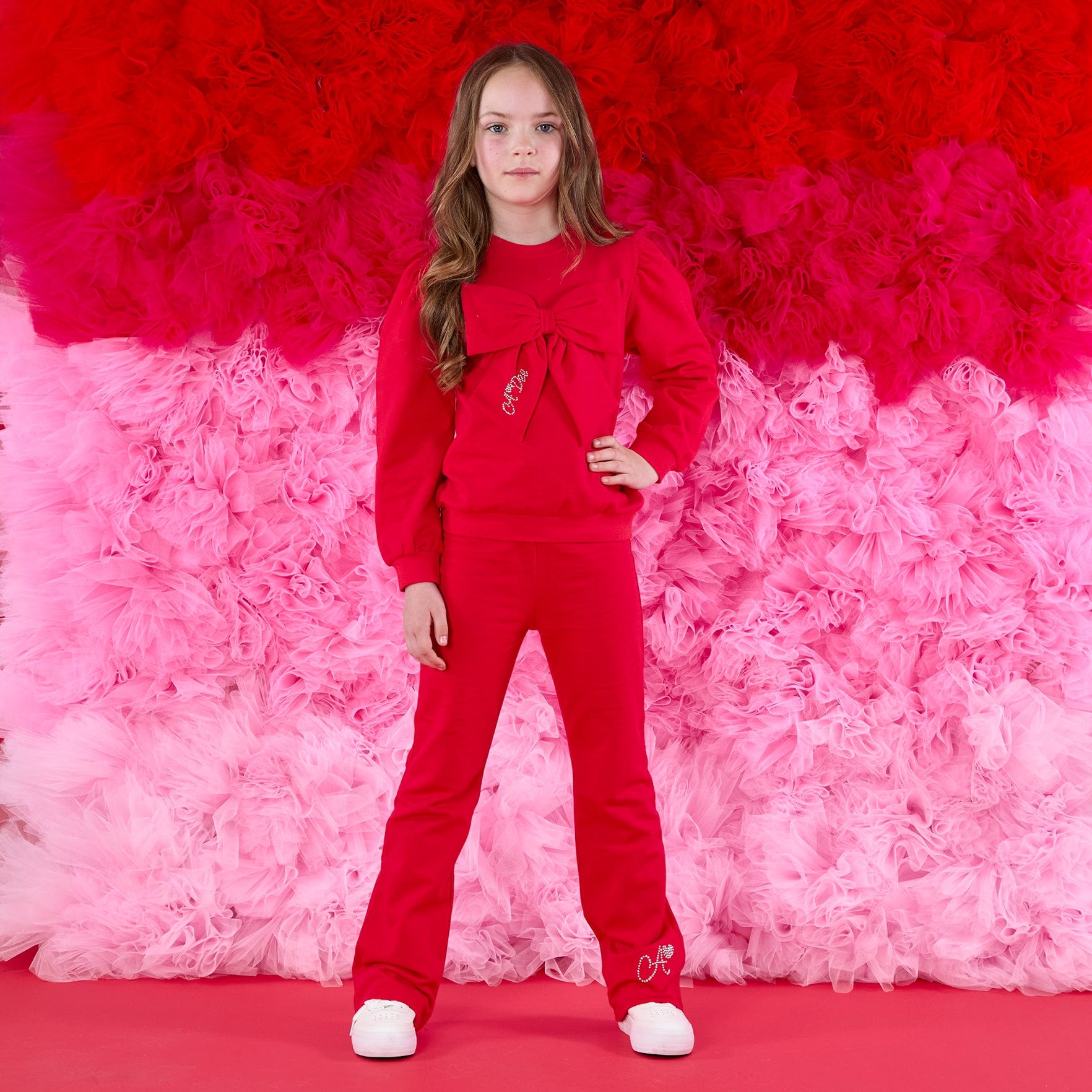 A DEE - Love Story Luna Bow Flare Tracksuit - Vibrant Red