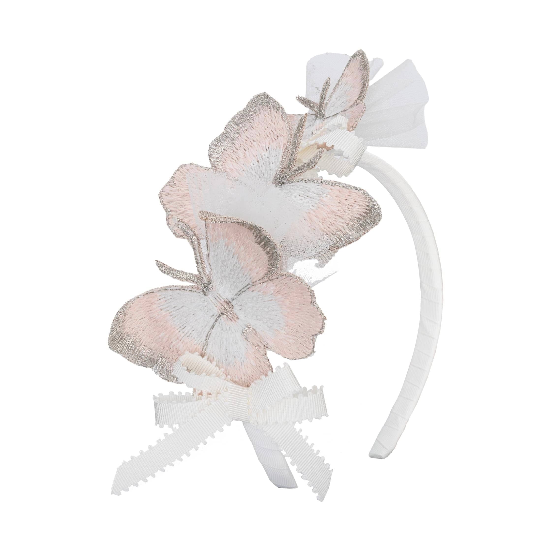 Daga - Ceremony Embellished Butterfly Hairband- Cream
