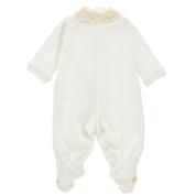 MONNALISA - Rose Bud & Lace Babygrow - Ivory