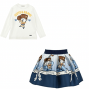 MONNALISA - Daisy Duck Top & Skirt Set - Navy