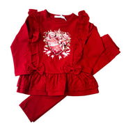 IS - Heart Leggings Set - Red