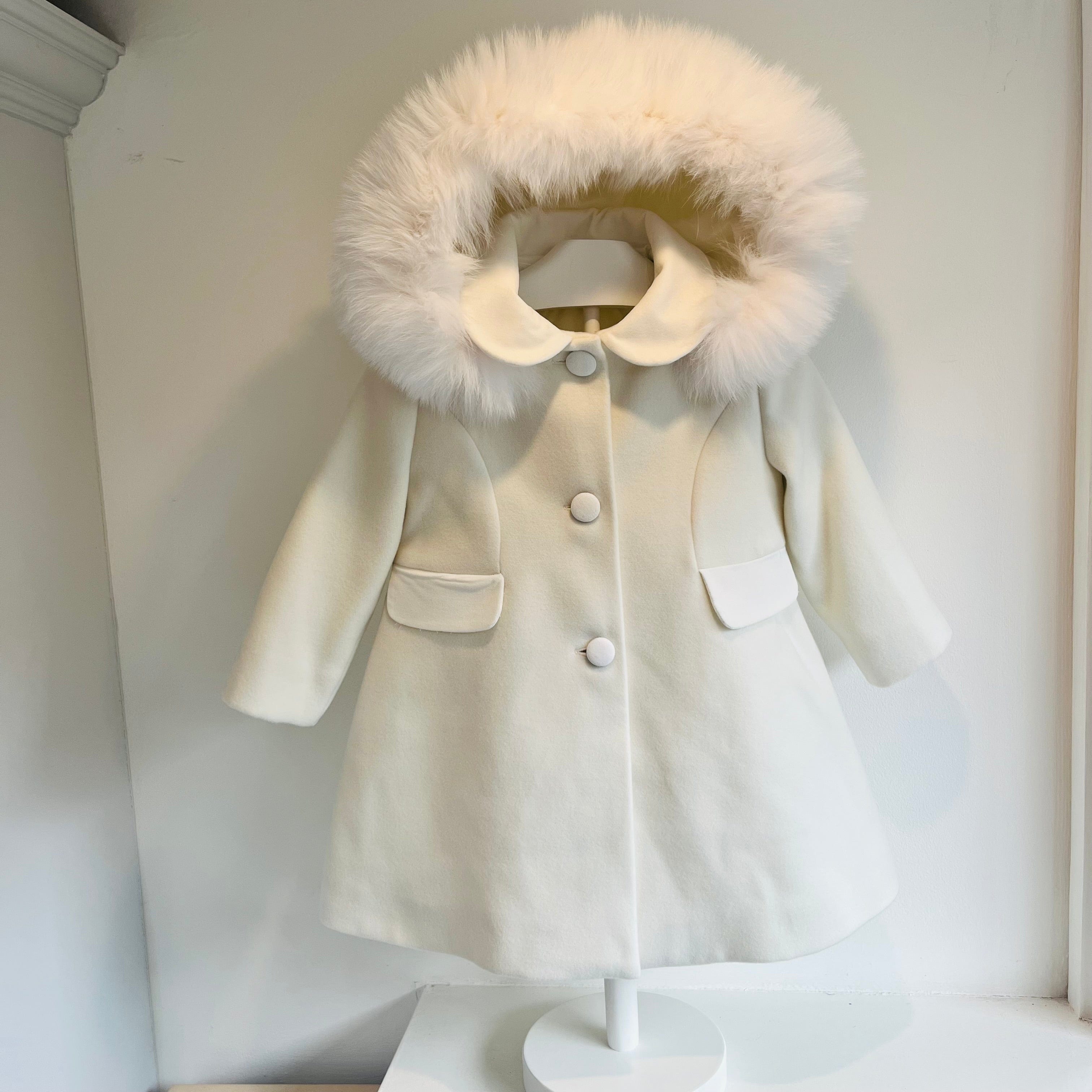 Bimbalo - Traditional Coat With Fur Hood - Cream