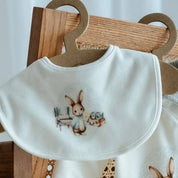 JAMIKS - Velour Damaso Rabbit Bib - Blue