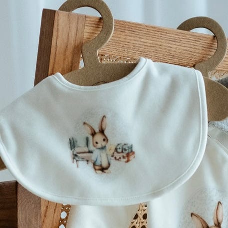 JAMIKS - Velour Damaso Rabbit Bib - Blue