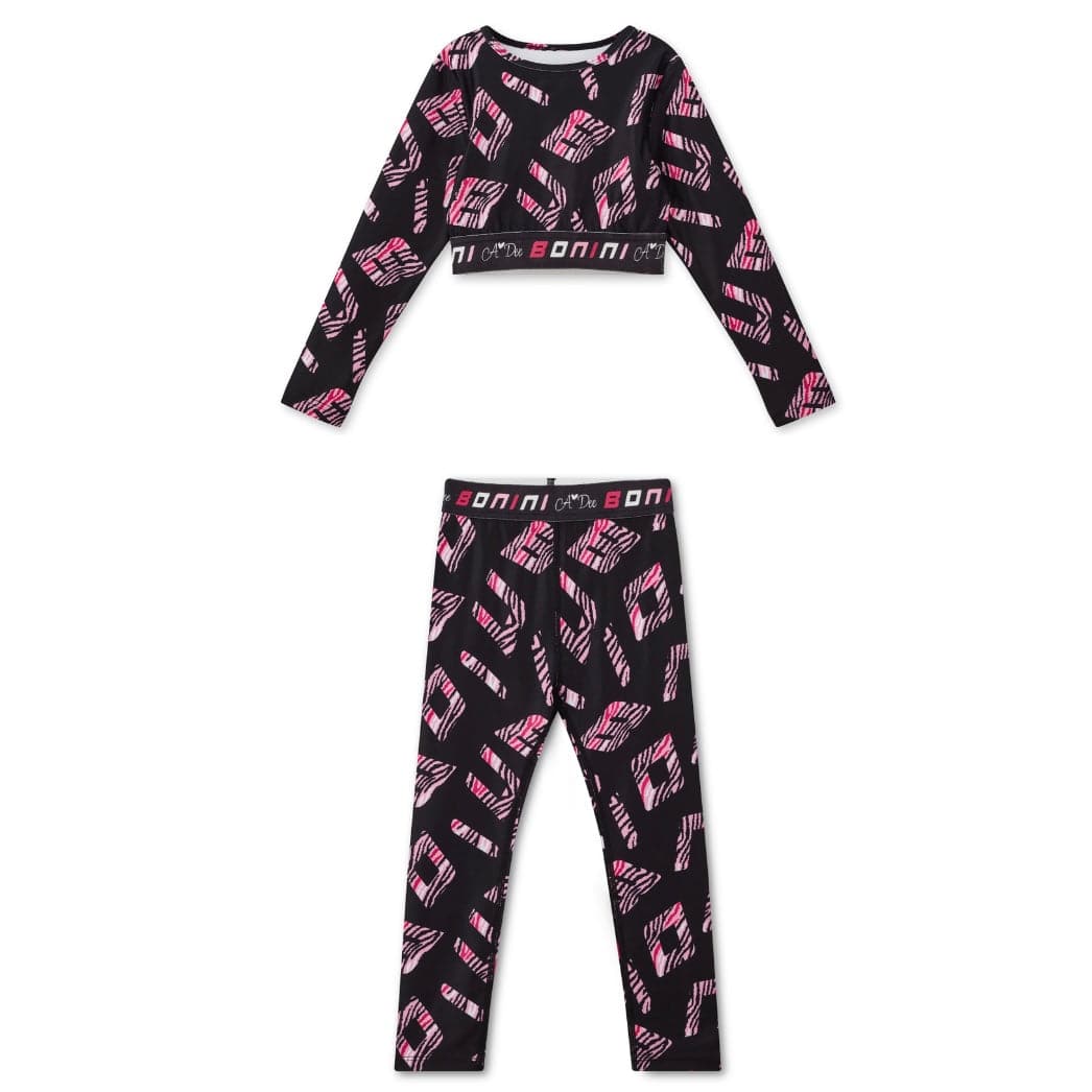 BONINI BY A DEE - Tape Waistband Legging Inspire & Long Sleeve Sports Top Power - Black