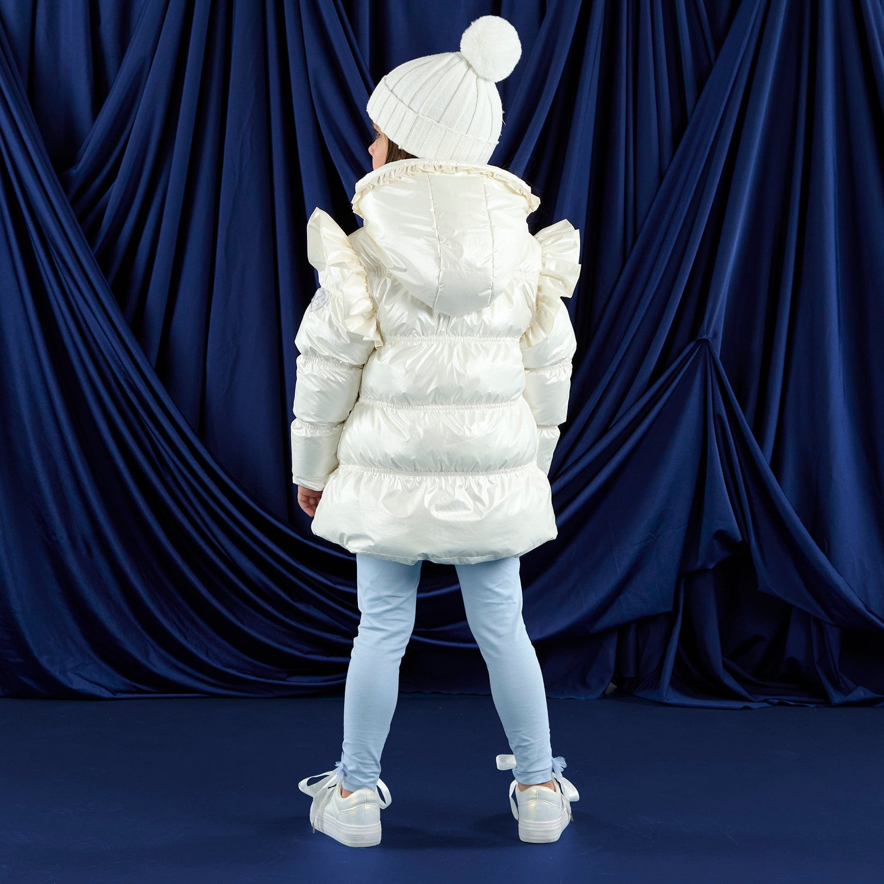 A DEE - Twilight Twirls Liliana Padded Jacket With Frill Heart Pockets - Snow White