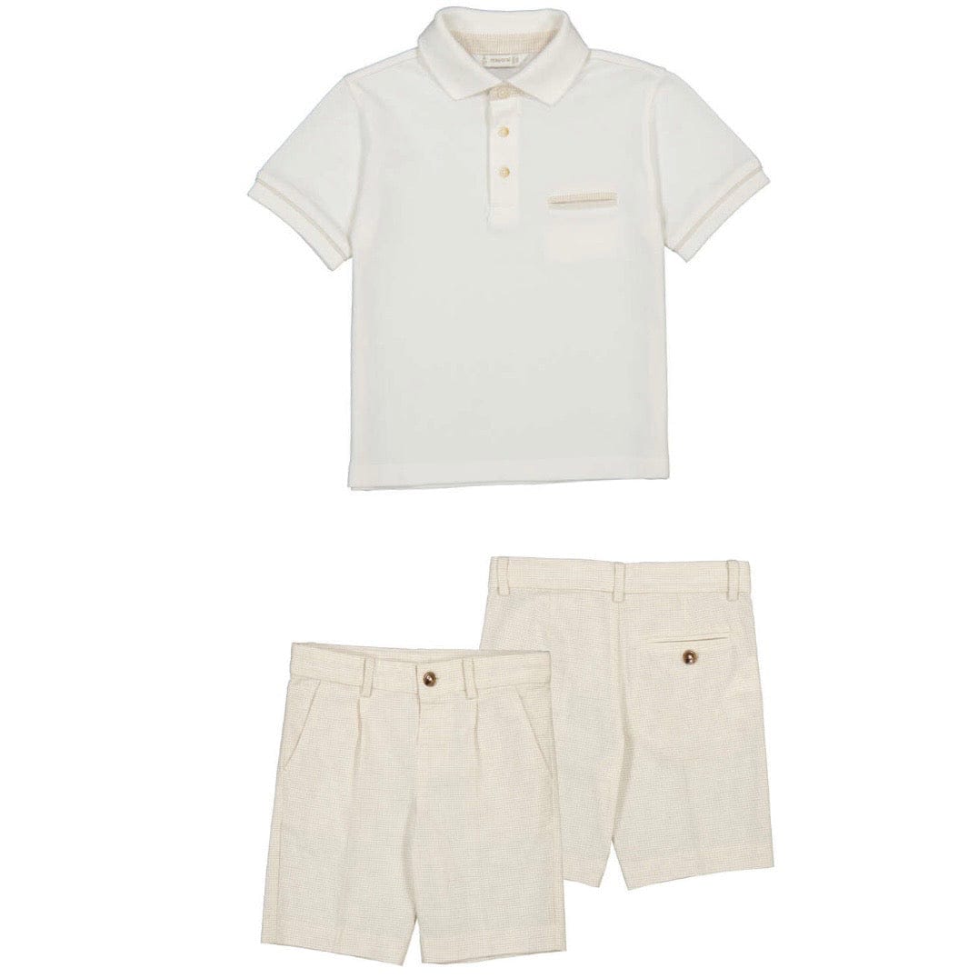 Mayoral - Trim Polo Short Set - Natural