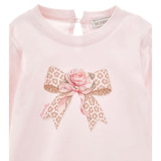 MONNALISA - Rose Leopard Bow Dress - Cream