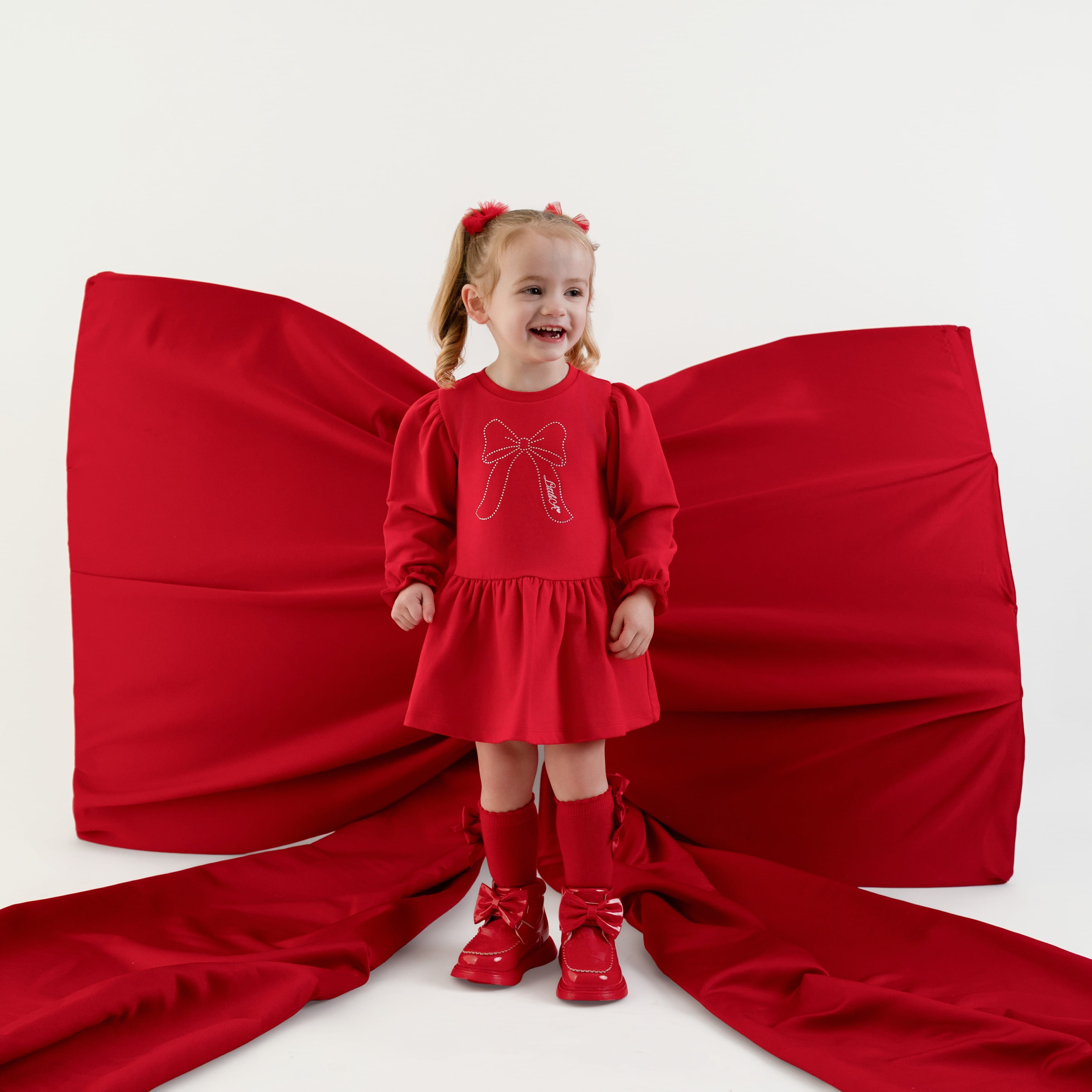 LITTLE A - Little Locket Esme Sweat Dress - Red