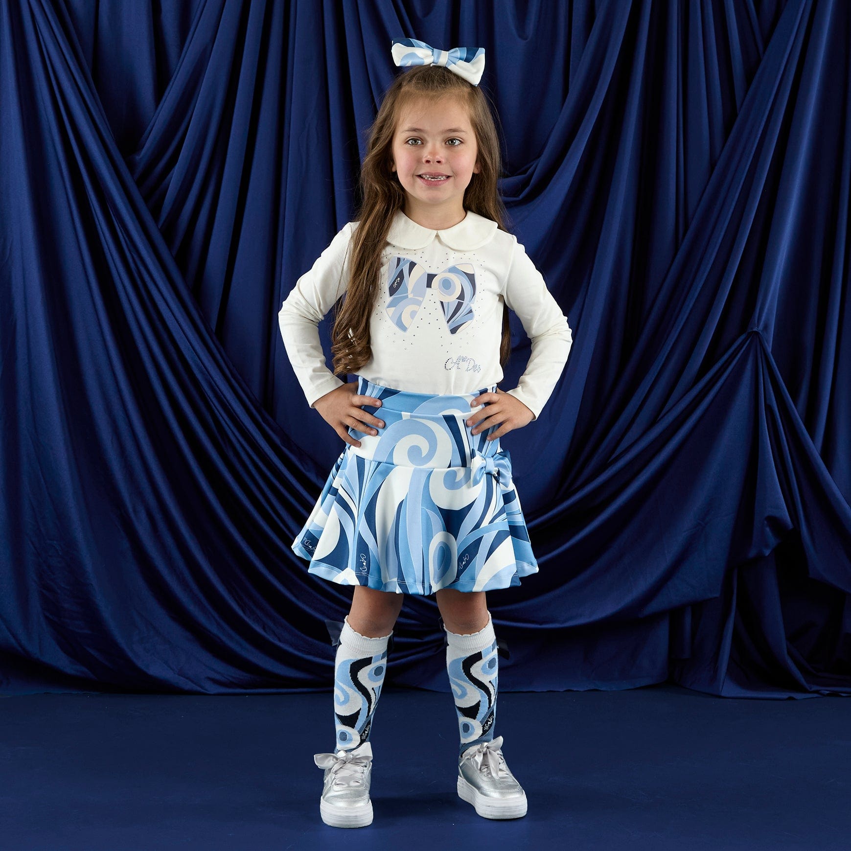 A DEE - Twilight Twirls Nellie Swirl Print Skirt Set - Vintage White