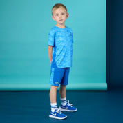 MITCH & SON - Hector JNR Space Dye Poly Short Set - Bright Blue