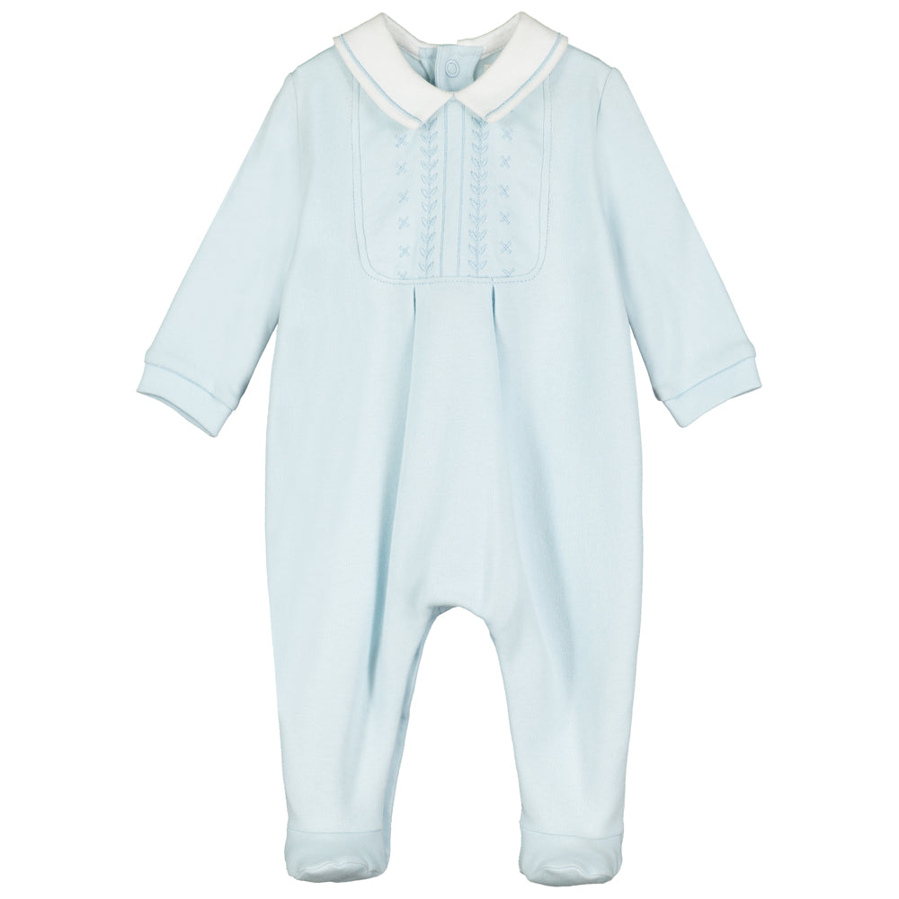 Emile Et Rose - Malcolm Embroidered Babygrow & Hat - Blue