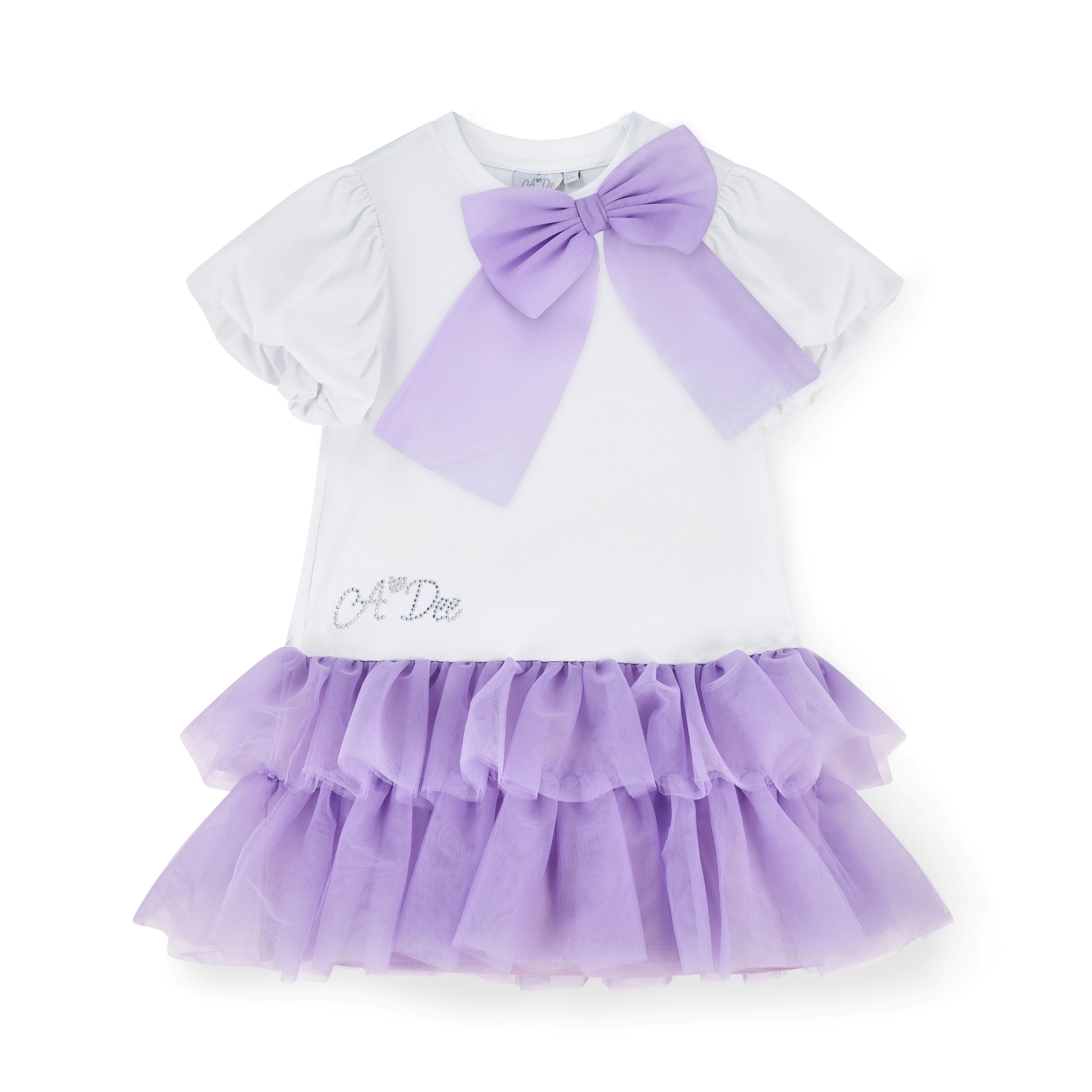 A DEE - Sparkle Pastel Parlour Tulle Frill Dress - White