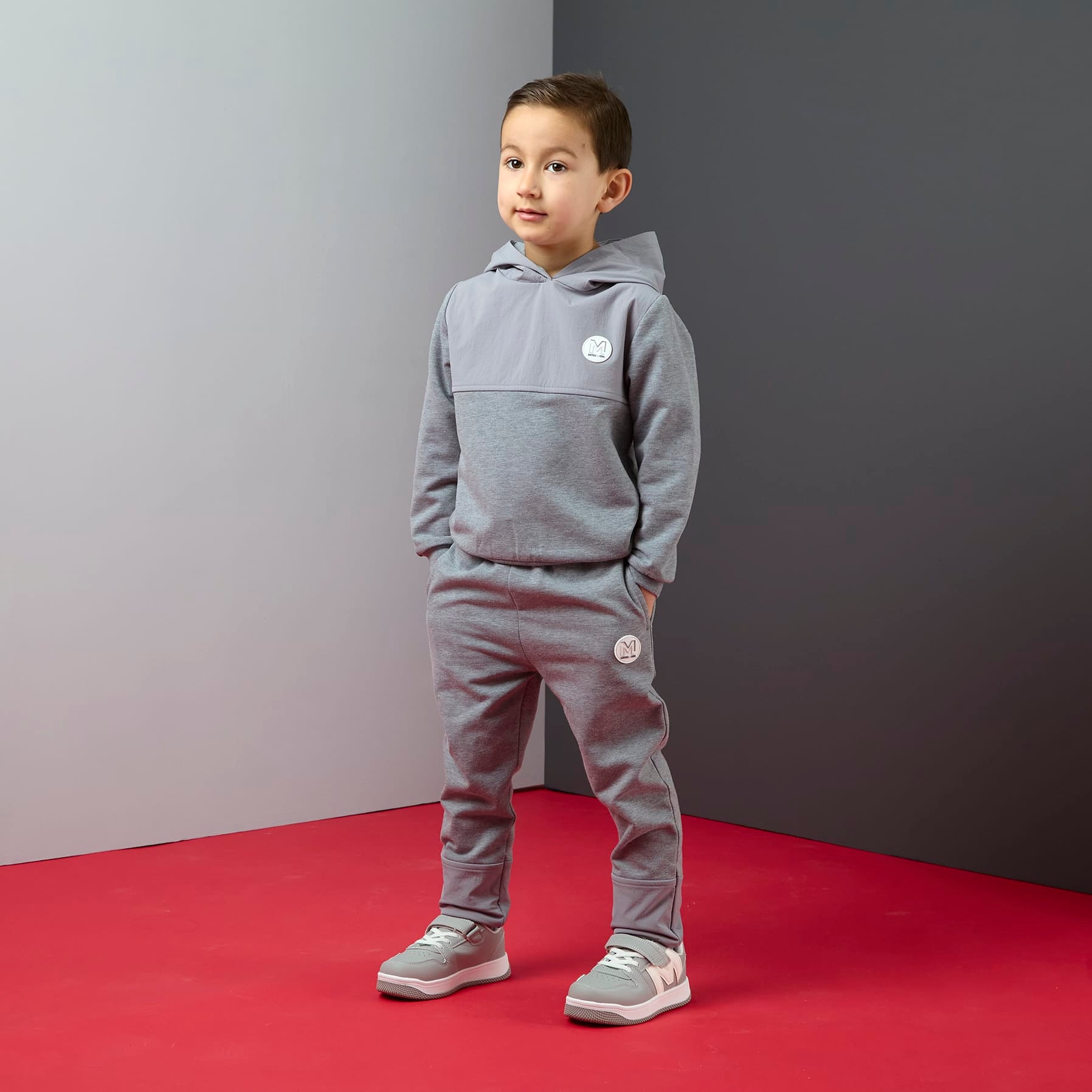 MITCH & SON - Dynamic Grey Tobias - Melange Hoodie Tracksuit - Grey Marl