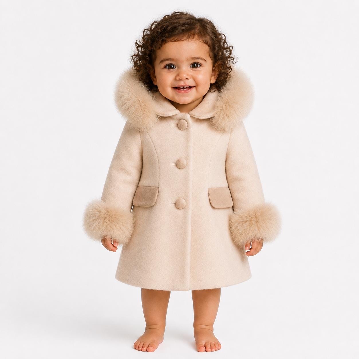 Bimbalo - Fur Hood & Cuff Traditional Coat - Tan