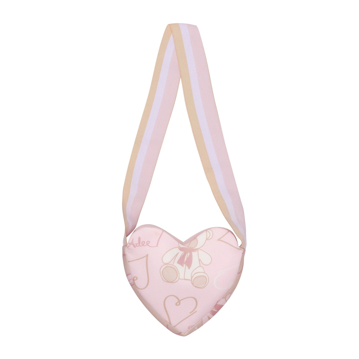 A DEE - Abstract Teddy Sasha Teddy Heart Bag - Beige