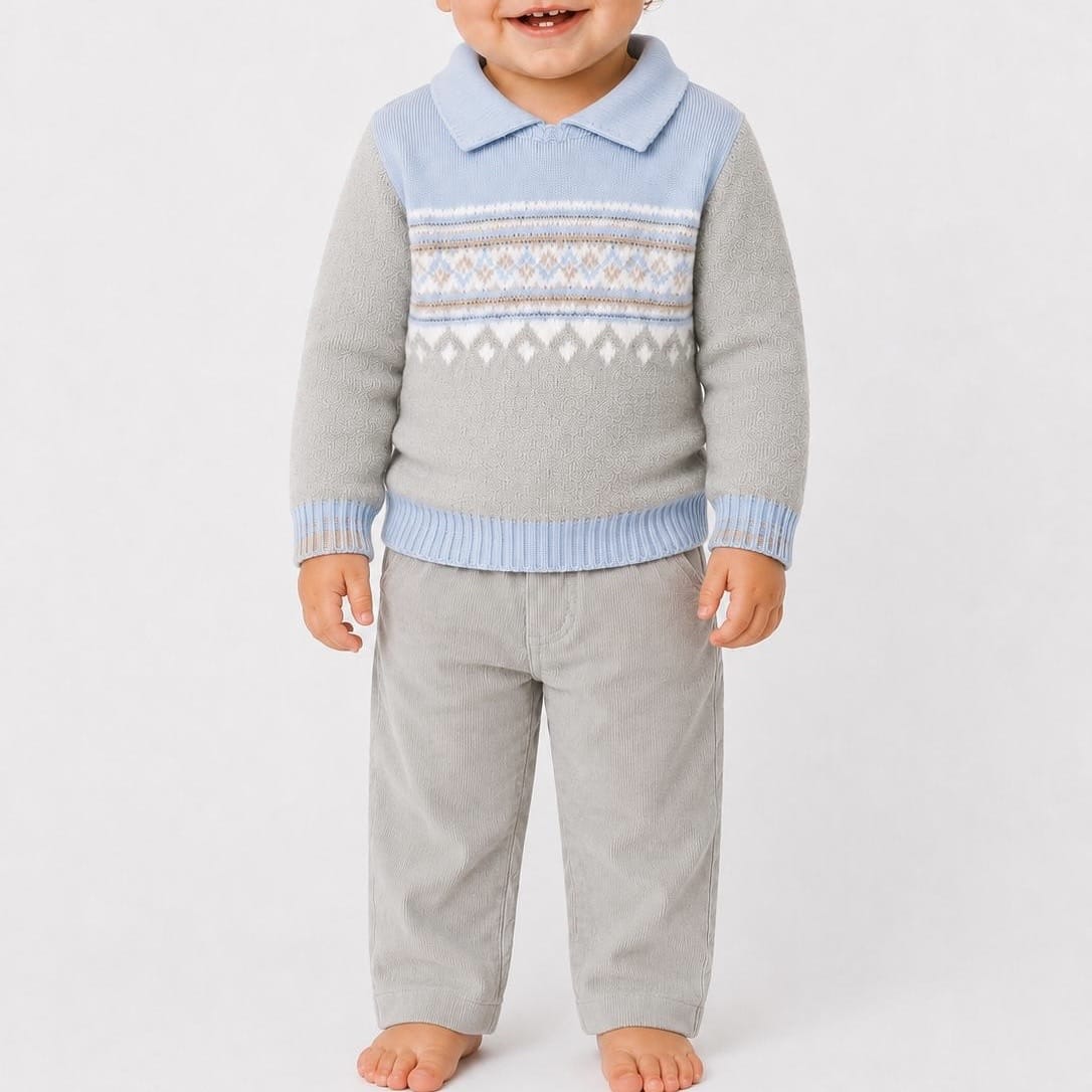 BIMBALO - Knit Jumper & Trouser Set - Grey