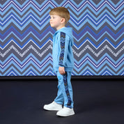 MITCH & SON - Winter Chevron Warren - Zig Zag Zipper  Tracksuit - Cornflower Blue