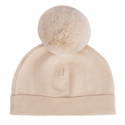 A DEE - Abstract Teddy Sabrina Knitted Pom Pom Teddy Hat - Beige