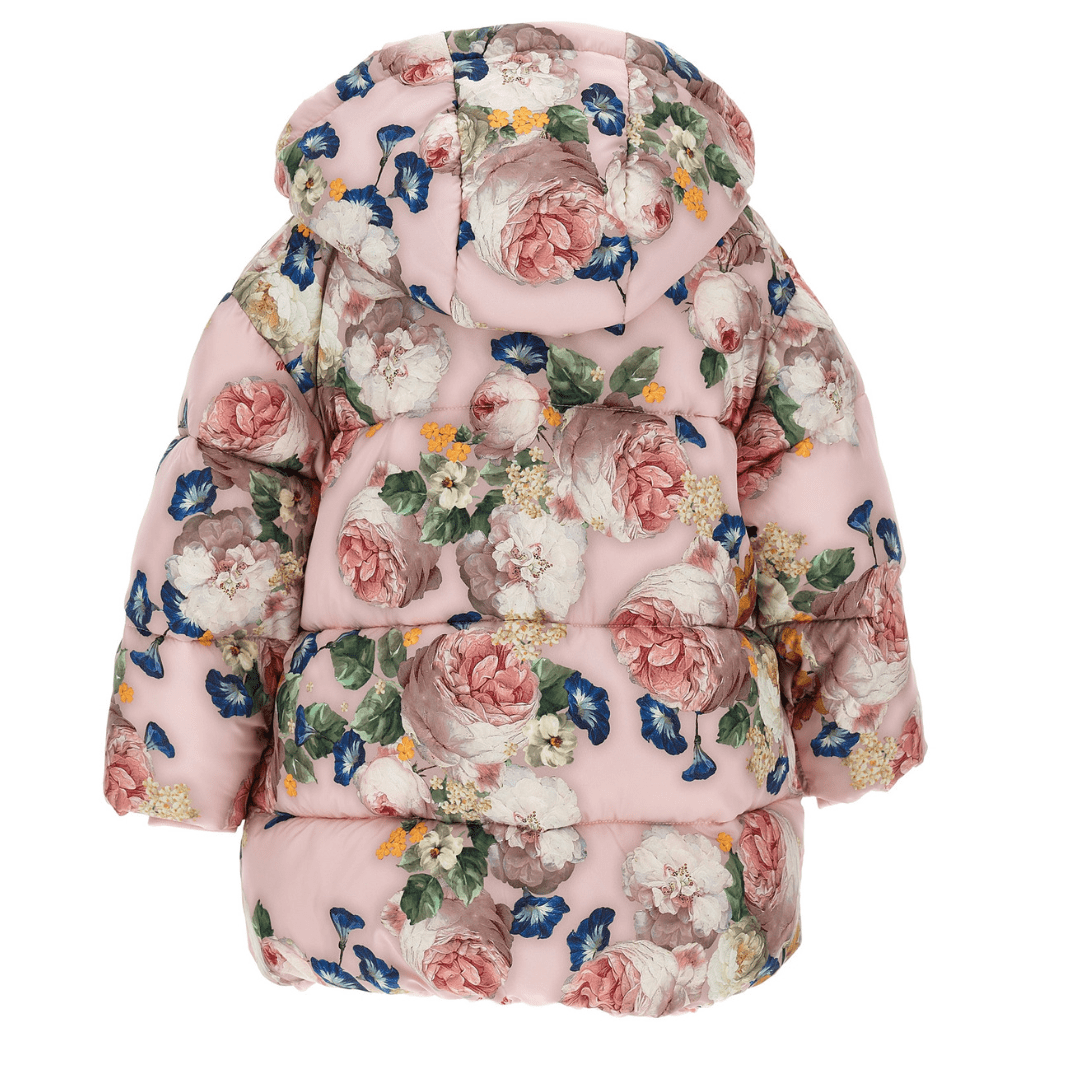 MONNALISA - Roses Puffer Coat - Pink