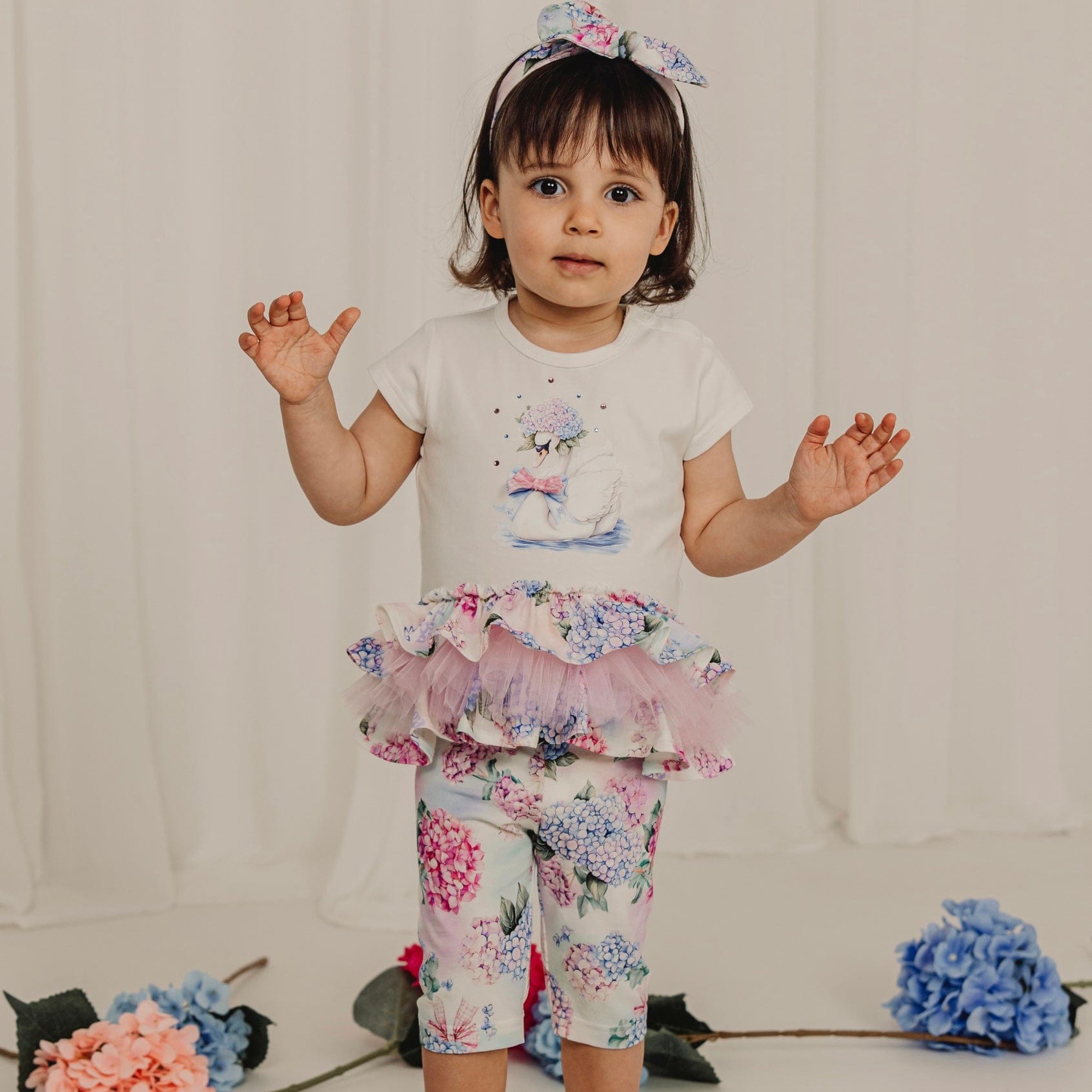 Daga - Pastel Bloom Swan Baby Set - White