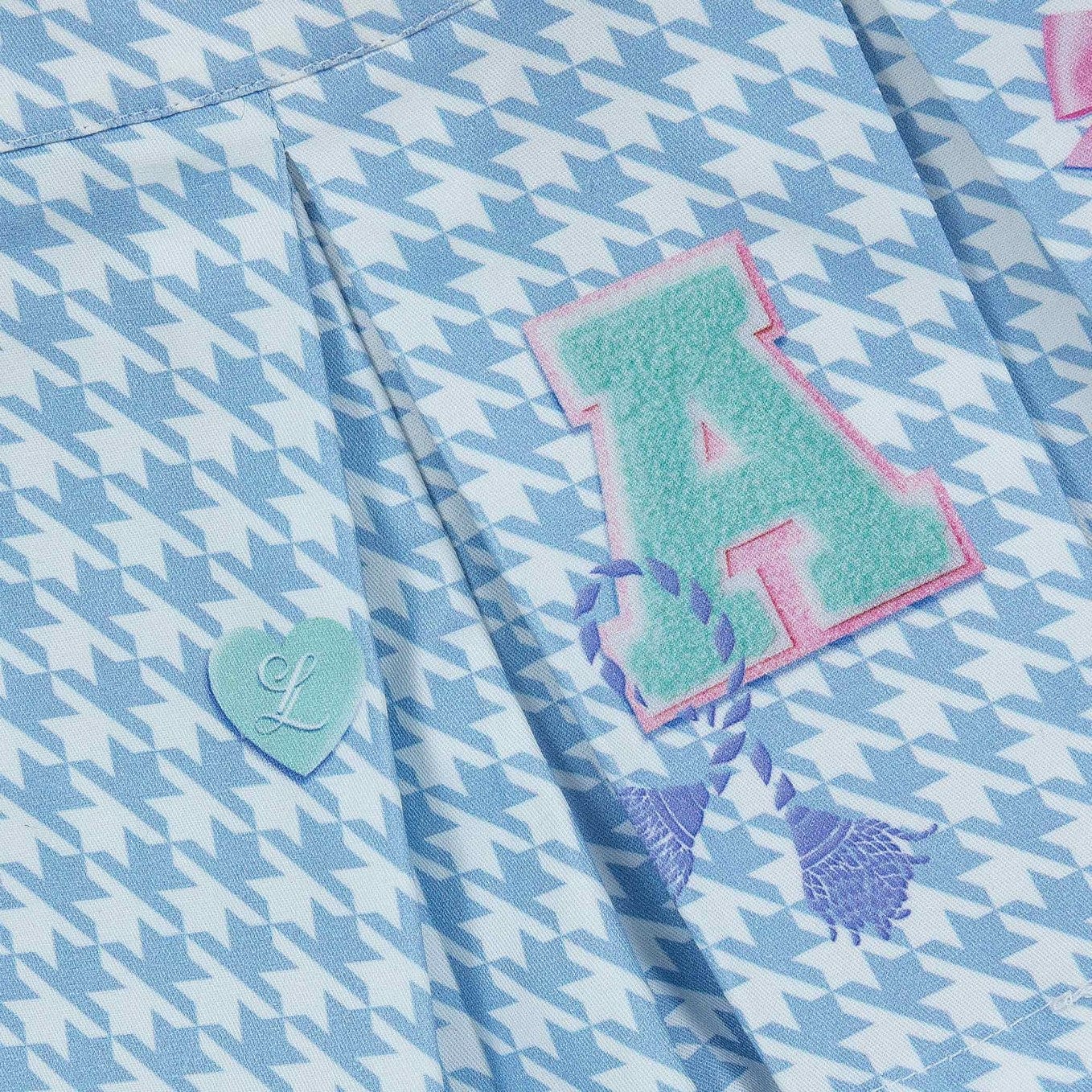 LAPIN HOUSE - Dog Tooth Bow Skort Set - Blue