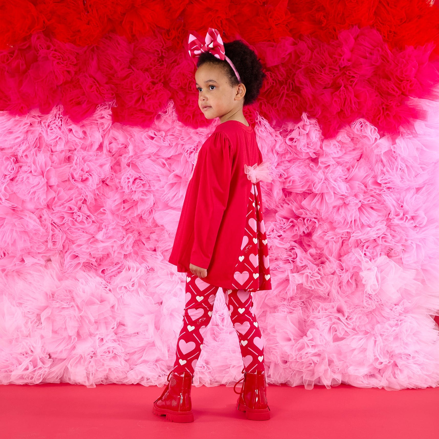 A DEE - Love Story Lola Heart Print Legging Set - Vibrant Red