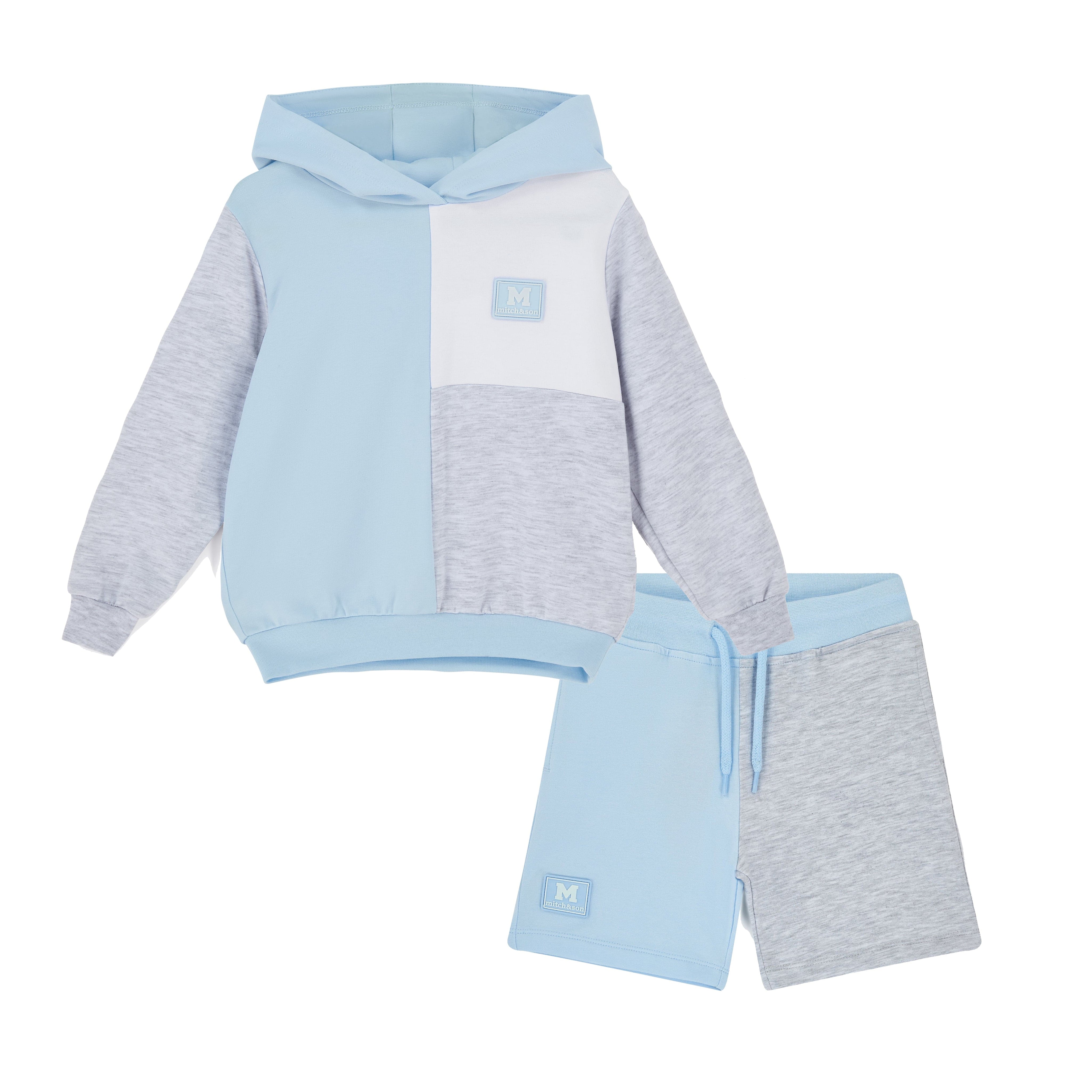 MITCH & SON - Omar Blue Breeze Cut & Sew Hooded Short Set - Sky Blue