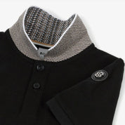 BOSS -  Polo Shirt With Jacquard Collar - Black