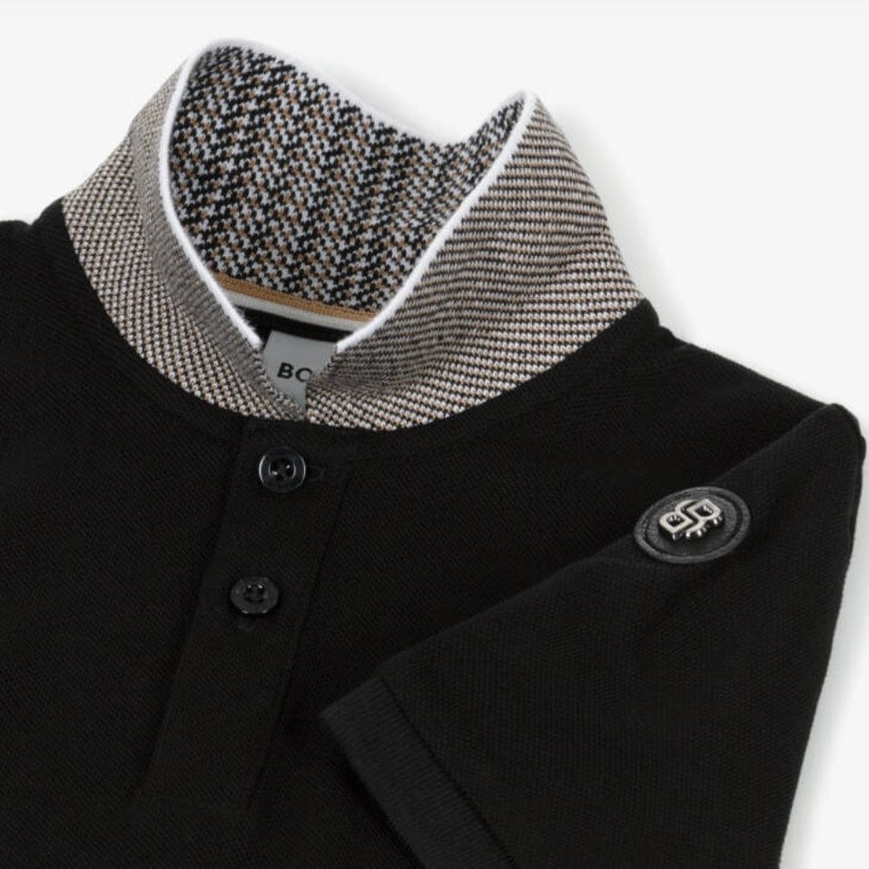 BOSS -  Polo Shirt With Jacquard Collar - Black