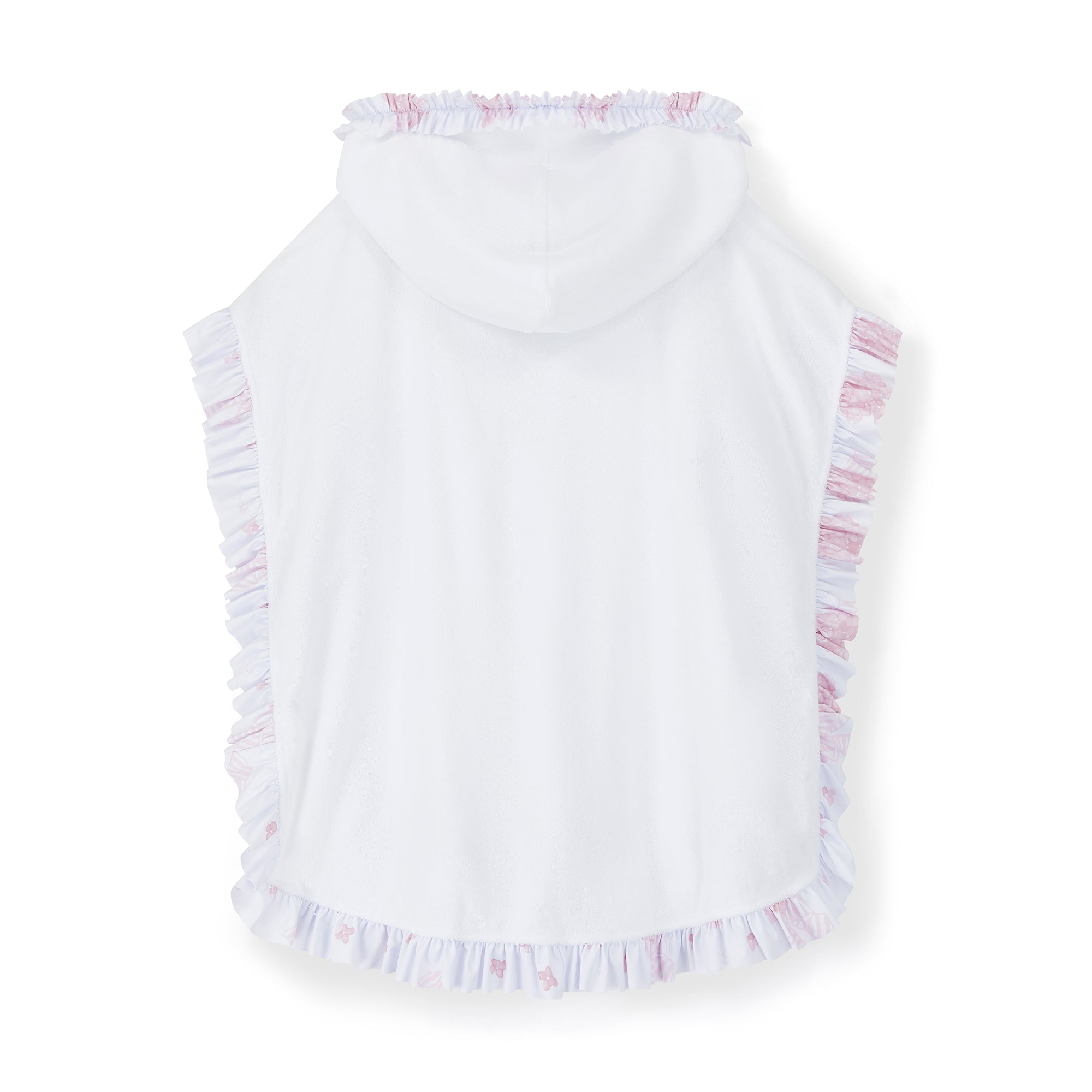 A DEE - Bubbles Heavenly Hydrangea Frill Poncho - Bright White