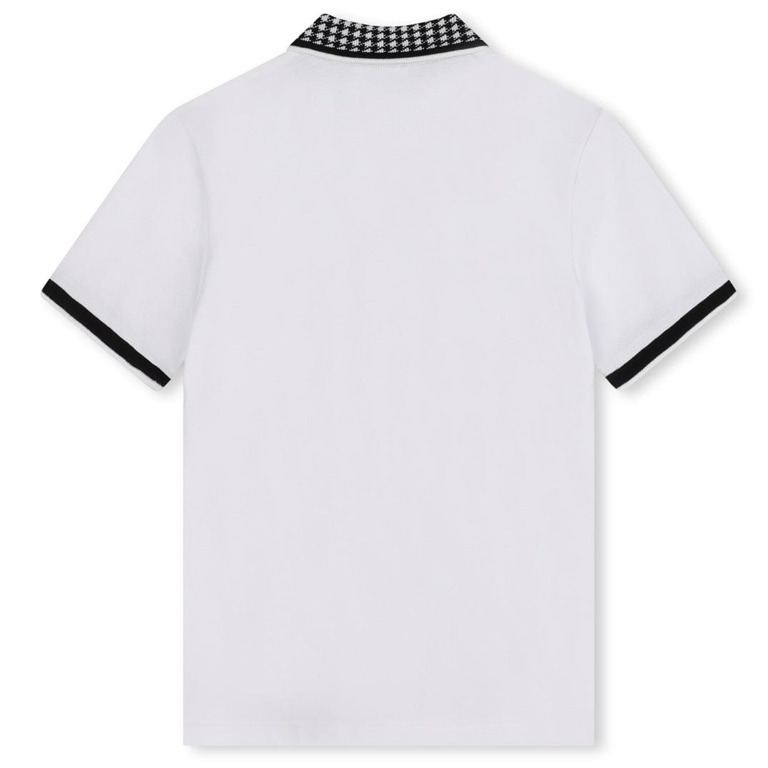 BOSS - Check Collar Polo -  White