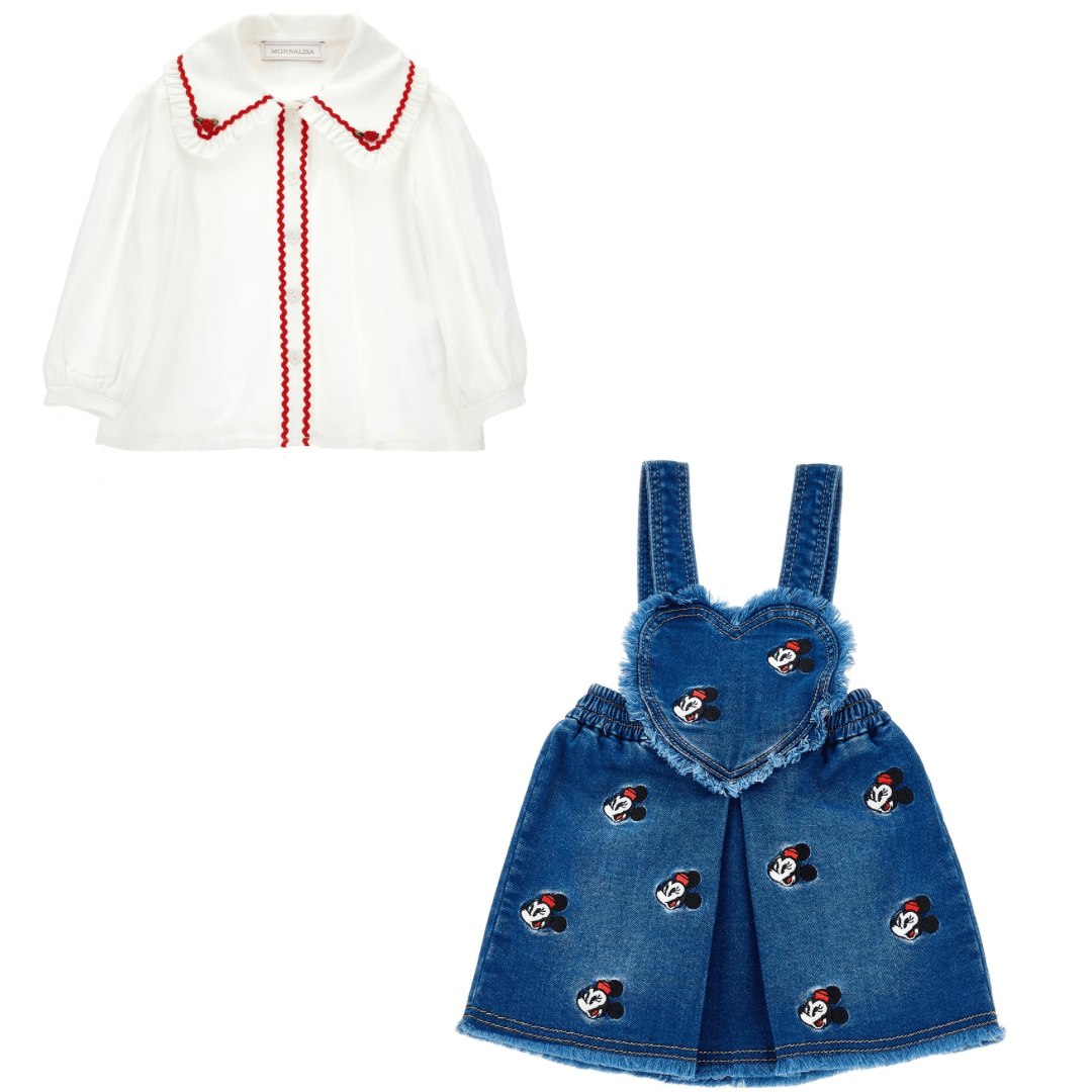 MONNALISA - Minnie Bebe Pinafore Set - Red