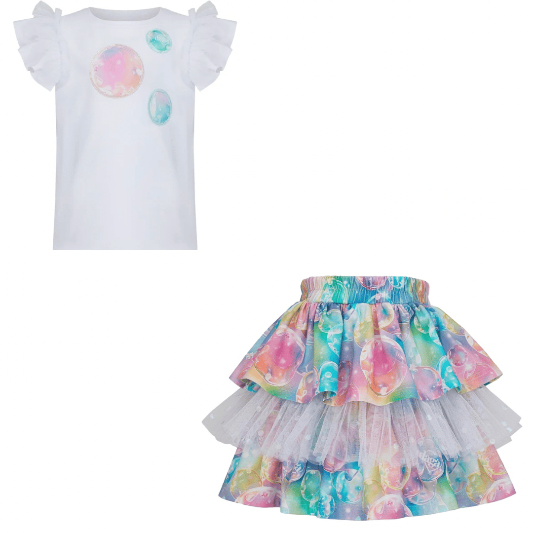 Daga -Bubbleland Skirt Set - White