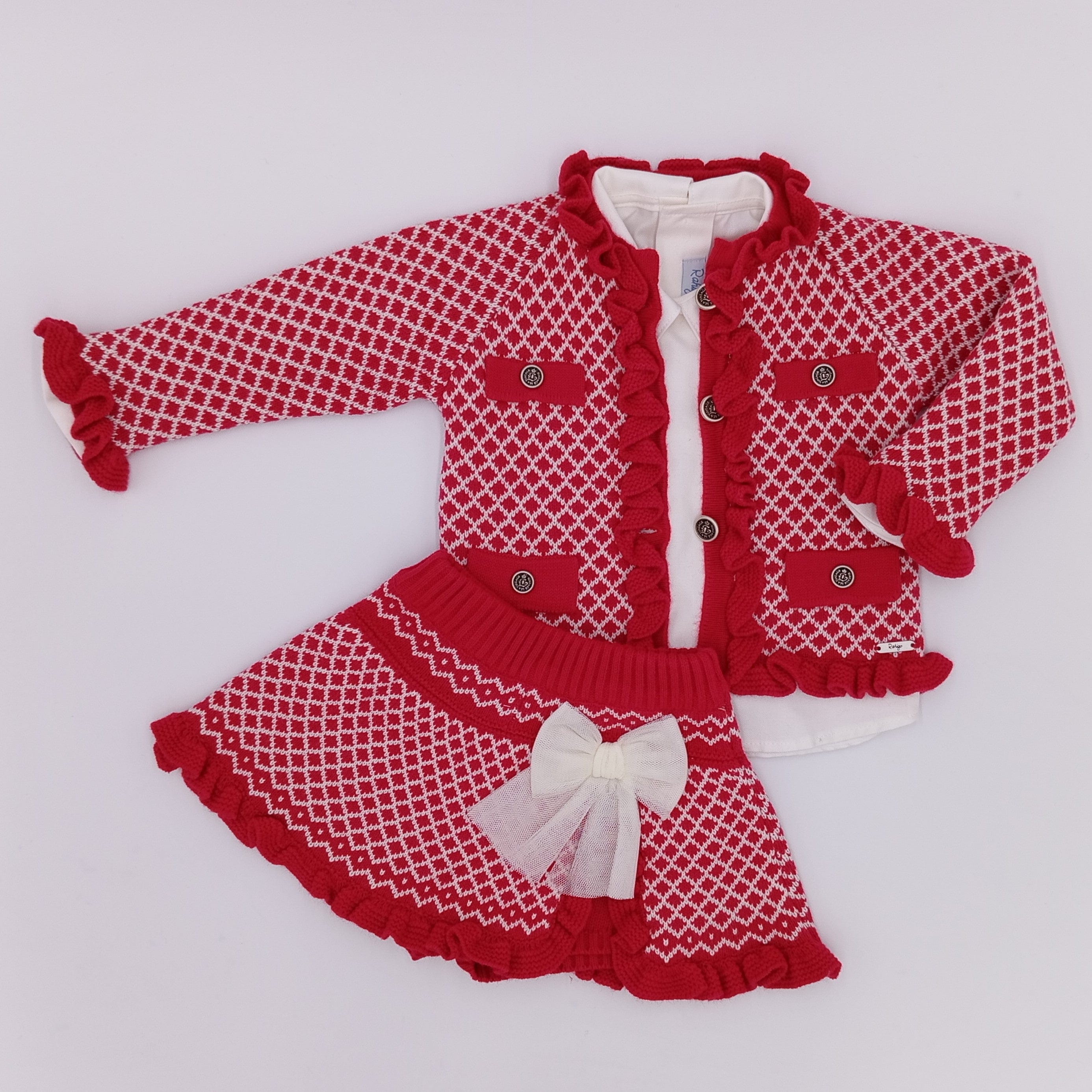 Rahigo - Five Piece Skirt Set  - Red