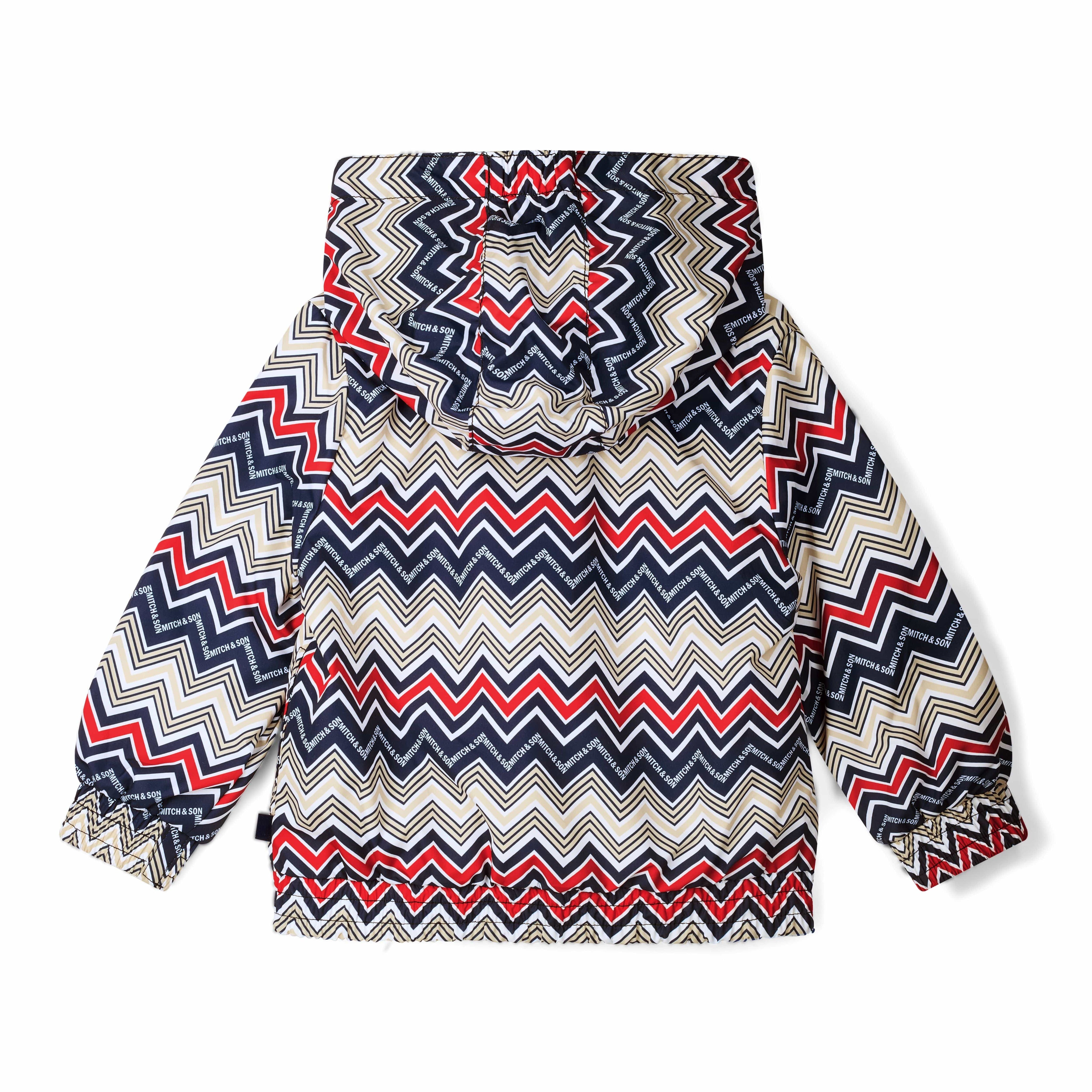MITCH & SON - Chic Chevron JNR Paddy Hooded Jacket - Blue Navy