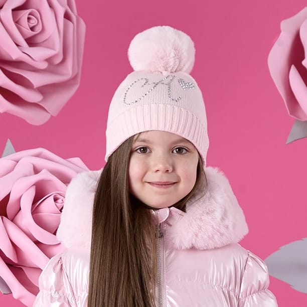 A DEE - Winter Bloom April Pom Pom Hat - Pale Pink