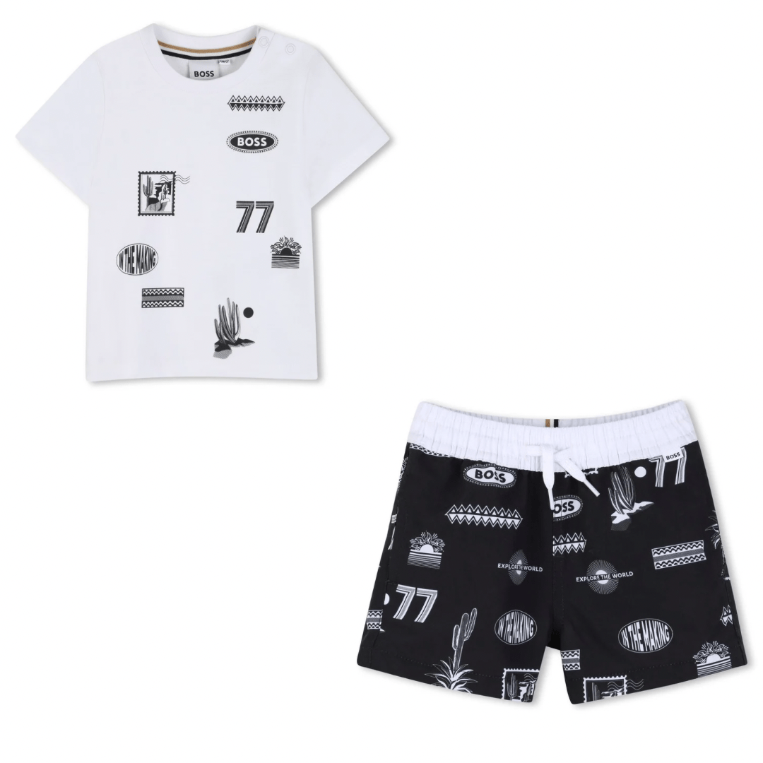 BOSS - Toddler 77 Swim Short Set  - Black