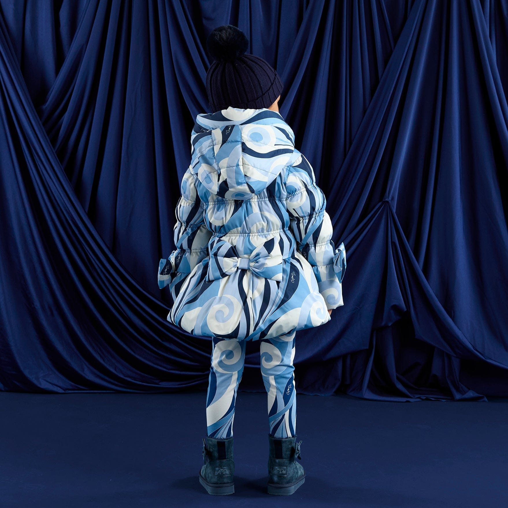 A DEE - Twilight Twirls Nylah Swirl Print Bow Jacket - Powder Blue